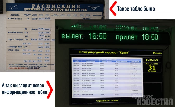 В Курском аэропорту установили новое электронное информационное табло В Курском аэропорту установили новое электронное информационное табло