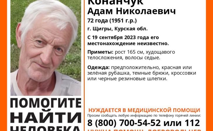 В Курске автомобилистов просят помочь в поисках 72-летнего мужчины