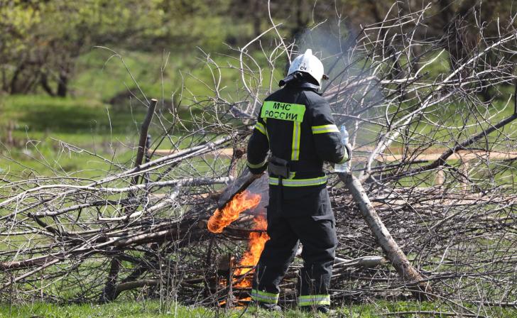 В Курской области за неделю пожарные десятки раз тушили горящую траву
