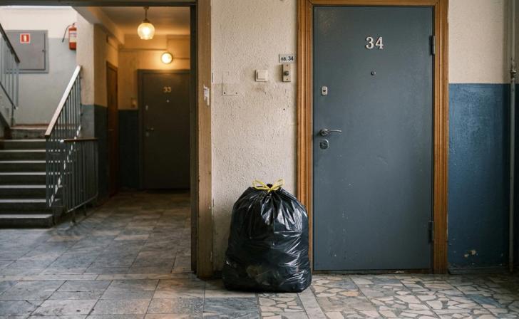 Хозяевам квартир может грозить штраф за оставленный возле двери пакет с мусором