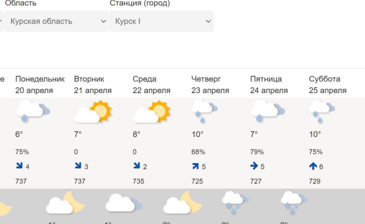 Следующая неделя в Курской области будет холодной