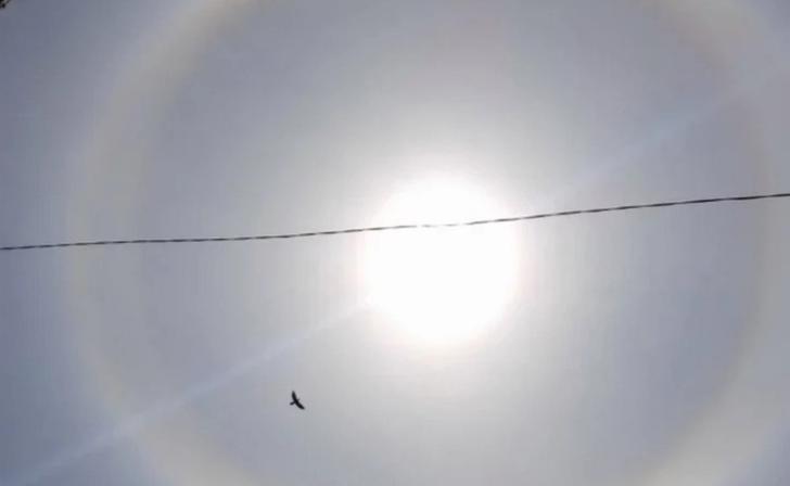 Редкое солнечное гало попало в кадр фотографа из Горшечного