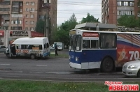 В Курске столкнулись троллейбус и 