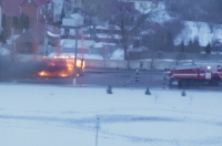 В Курске загорелся «ПАЗ» на проспекте Победы