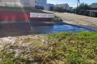 В Курске на проспекте Дружбы сегодня вновь прорвало канализацию