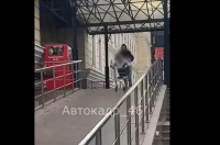 В Курске подросток на тележке протаранила бронзовую статую коня