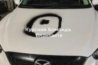 В Курске на парковке расписали черной краской более 20 автомобилей