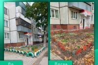 В Курском дворе убрали 35 сваленных во дворе старых покрышек