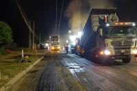 На Кавказской и Пучковке в Курске ночью кладут асфальт